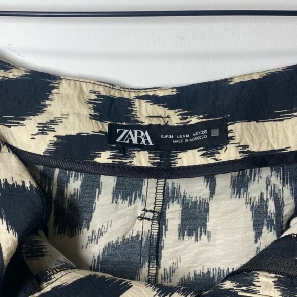 Zara Paperbag High Waisted Animal Print Belted Trousers size M - Picture 6 of 7
